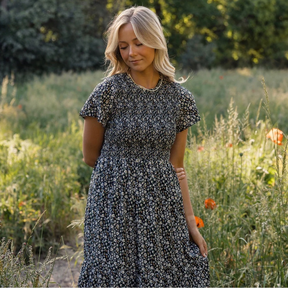 ‼️ISO‼️ Roolee Rachelle Smocked Maxi Dress (Black)